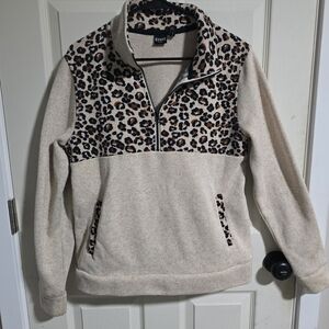 Cozy Beige Leopard Print Turtleneck Sweater